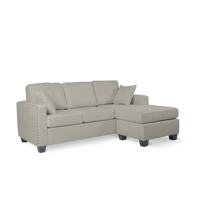 SH3218GRY-3SC REVERSIBLE SOFA CHAISE, GRAY FABRIC