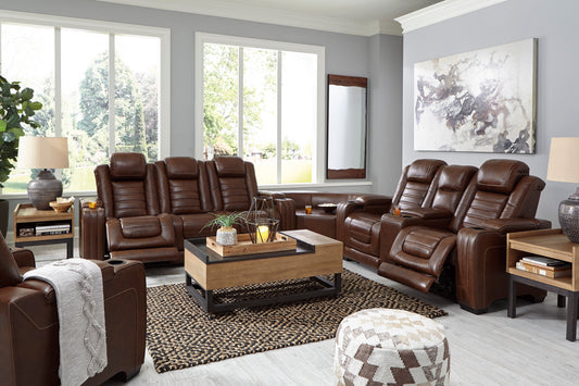 Backtrack Chocolate Power Reclining Living Room Set U28004