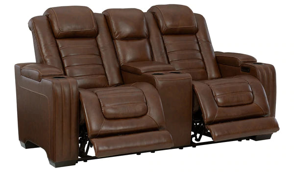 Backtrack Chocolate Power Reclining Loveseat with Console | U2800418