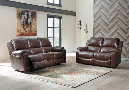 Rackingburg Manual Reclining Sofa and Loveseat - PKG007983