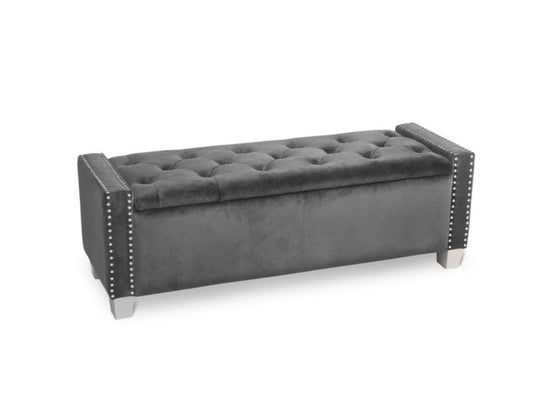 SH228GRY-BH STORAGE BENCH WITH GREY VELVET,3A