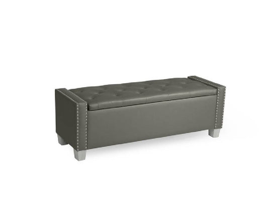 SH228-BH STORAGE BENCH W/ SILVER PU