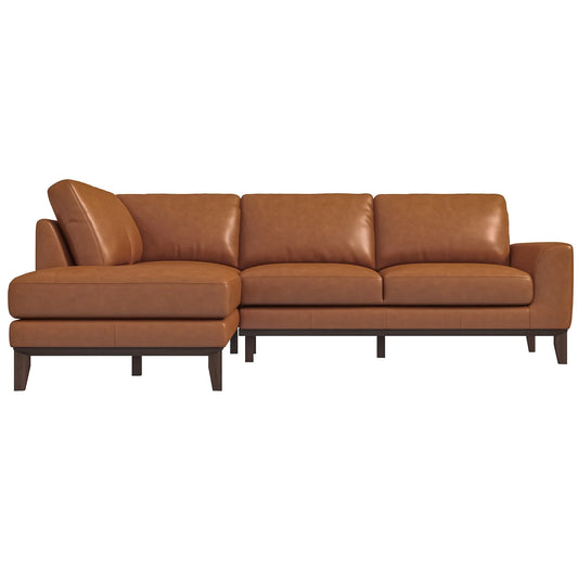 Mayfair Leather Sectional (Tan - Left Facing Chaise)