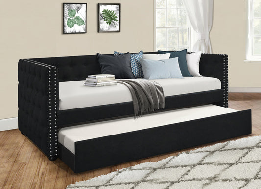 Courage Black Velvet - Daybed with Trundle **NEW ARRIVAL**