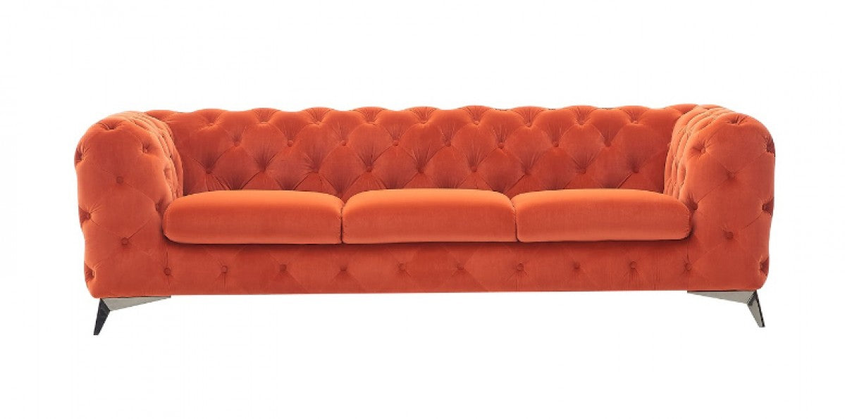 Divani Casa Delilah - Modern Orange Fabric Sofa Set