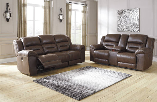 Stoneland Power Reclining Sofa and Loveseat - PKG001244