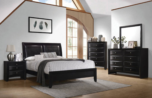 Briana Panel Bedroom Set With Sleigh Headboard Black - 200701