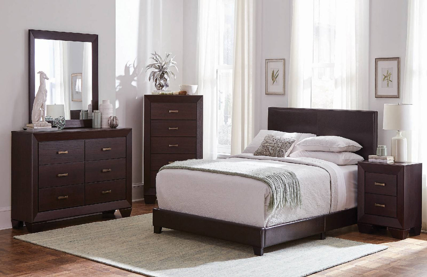 Dorian Upholstered Bedroom Set Brown - 300762