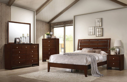 Serenity Panel Bedroom Set Rich Merlot - 201971