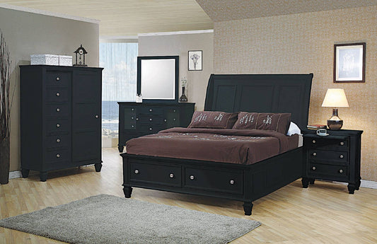 Sandy Beach Storage Bedroom Set With Sleigh Headboard - 201329