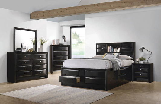 Briana Storage Bedroom Set With Bookcase Headboard Black - 202701