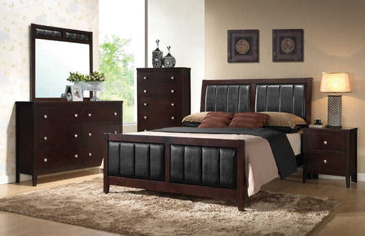 Carlton Bedroom Set With Upholstered Headboard Cappuccino - 202091K