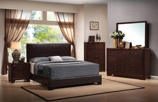 Conner Bedroom Set With Upholstered Headboard Cappuccino - 300261
