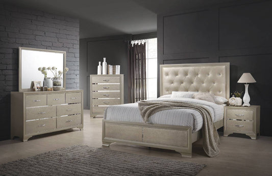 Beaumont Bedroom Set Metallic Champagne - 205291