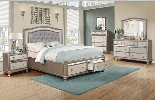 Bling Game Storage Bedroom Set Metallic Platinum - 204180