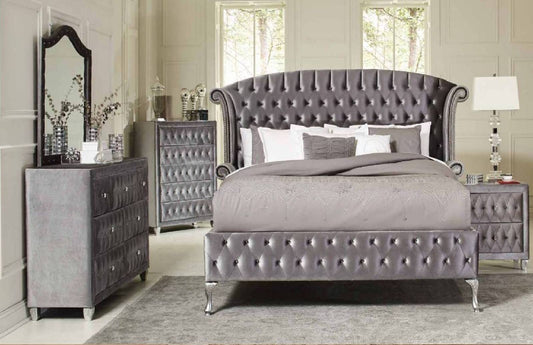 Diamond Palace Bedroom Set Queen or King (Gray)
