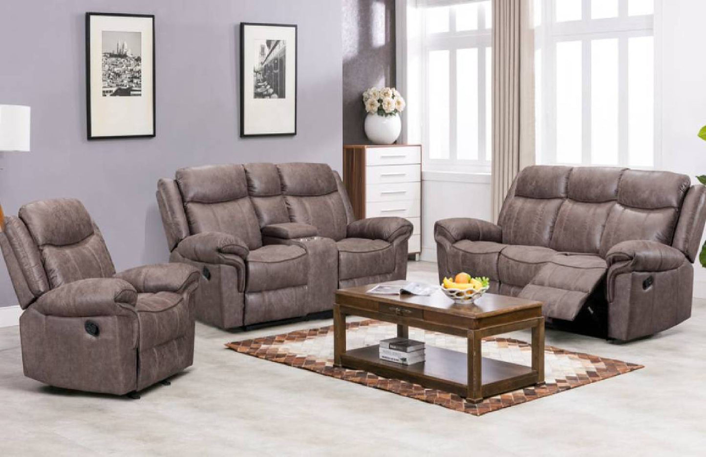 M7621 Brown - 2PC or 3PC Reclining Set **NEW ARRIVAL**