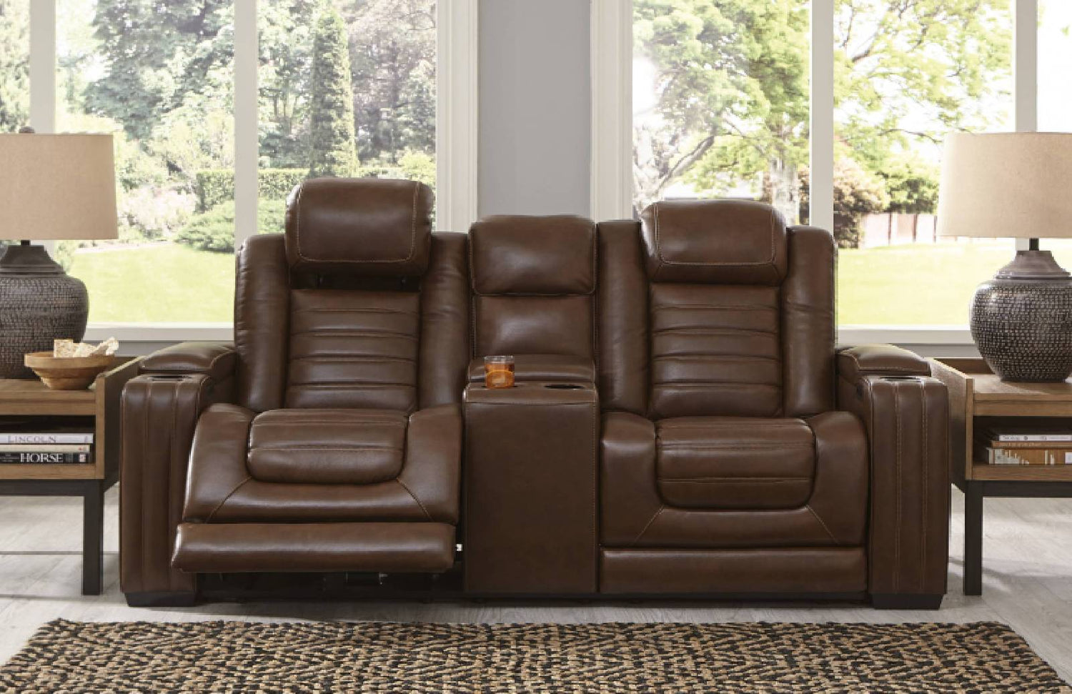 Backtrack power reclining loveseat sales with console