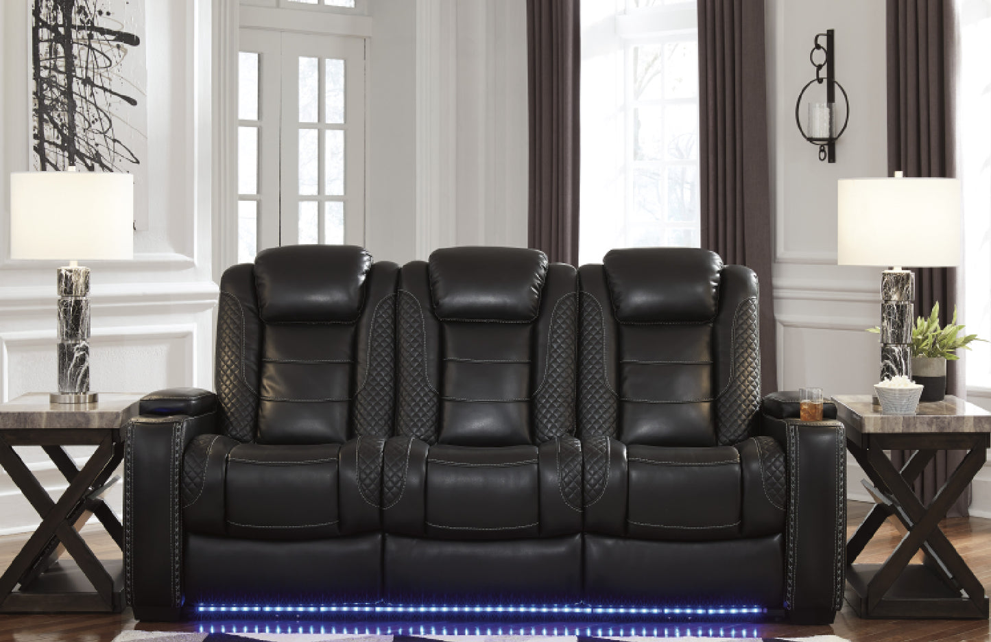 Party Time Midnight Power Reclining Sofa | 3700315