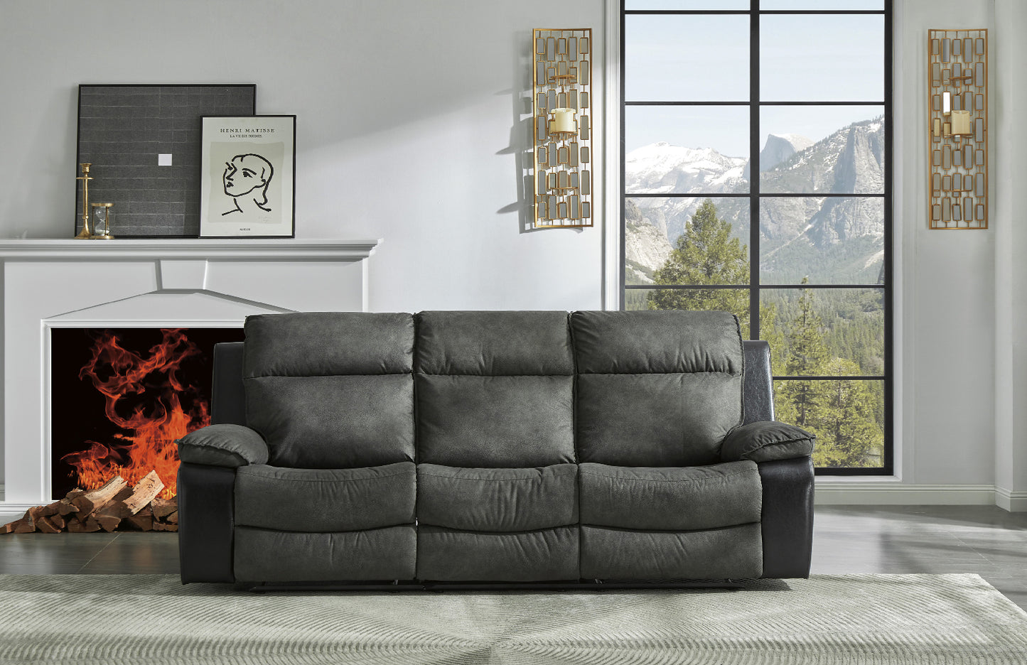 Woodsway Gray Reclining Sofa | 6450488