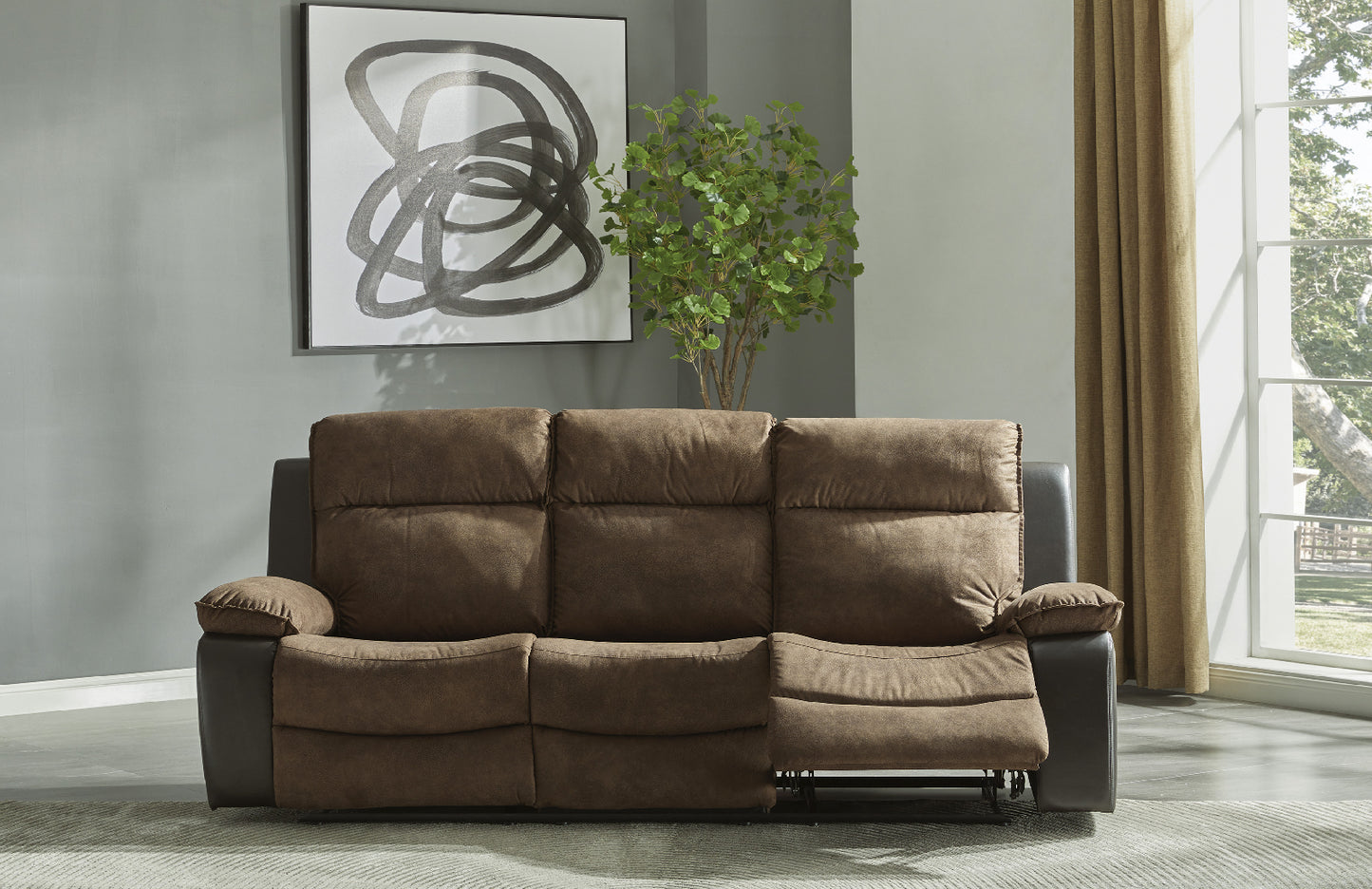 Woodsway Brown Reclining Sofa | 6450588