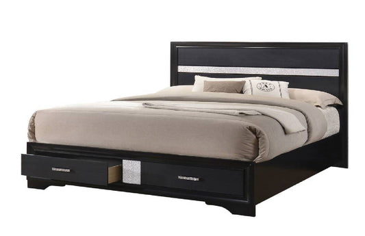 Miranda Queen 2-Drawer Storage Bed Black - 206361