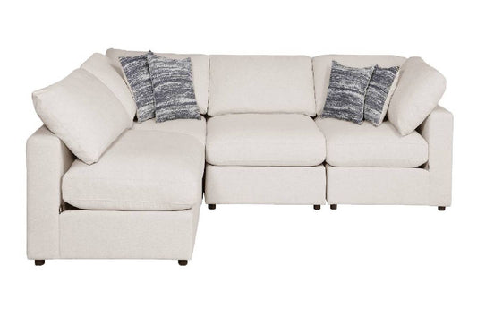 4-Piece Upholstered Modular Sectional Beige - 	551321