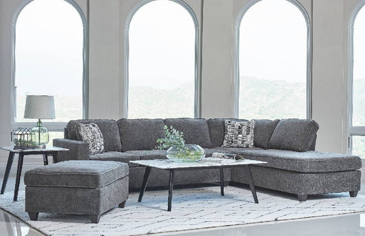 Mccord 2-Piece Cushion Back Sectional Dark Grey - 509347