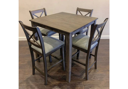 Tahoe - Grey - Pub Table + 4 Chairs