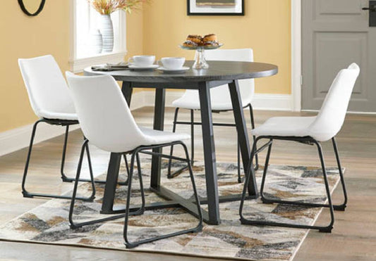 D372-07 White - 5pc Dining Set