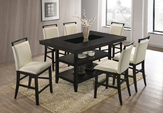 Tommy White - Counter Height Table & 6 Chairs Set