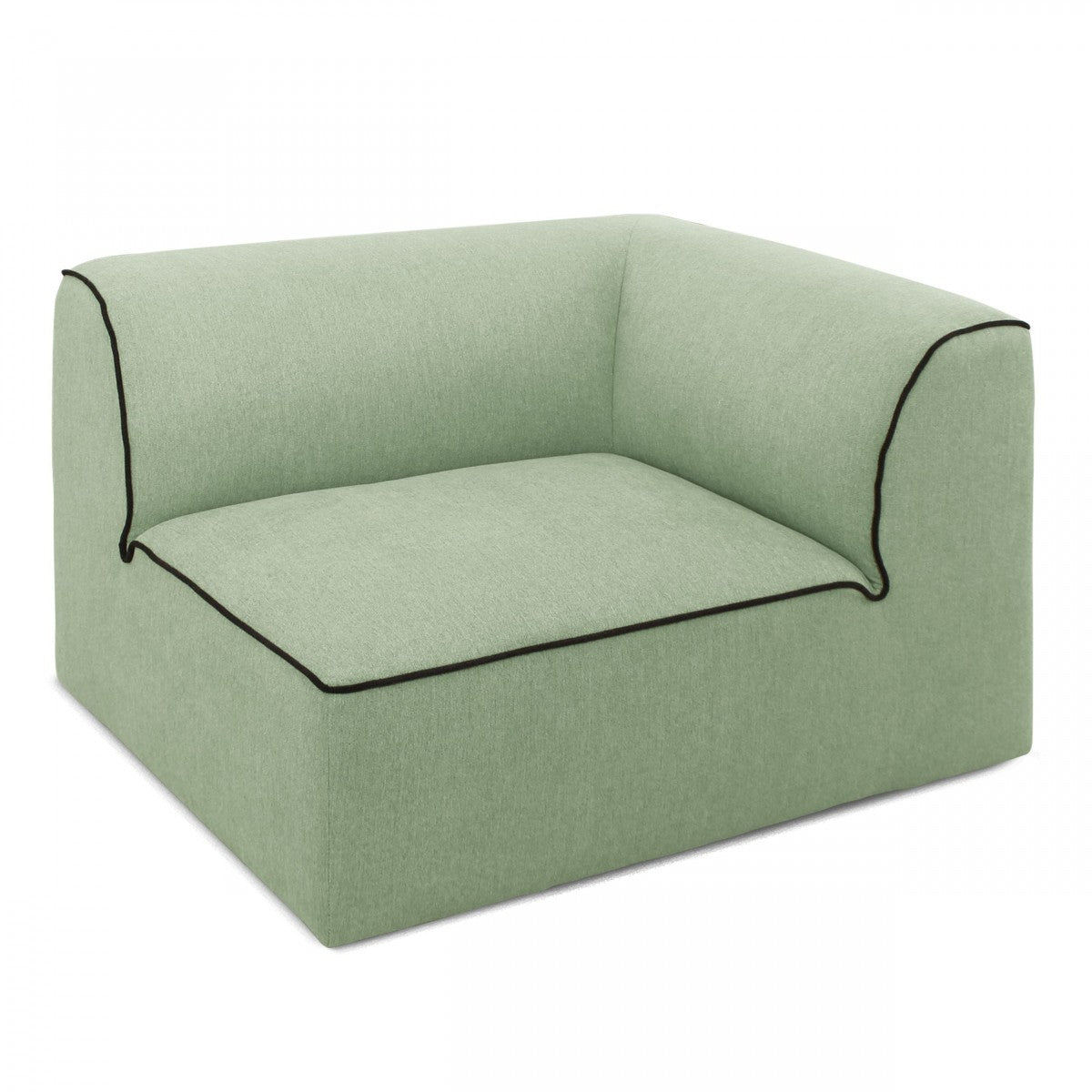 Divani Casa Polo - Modern Green + Blue + Grey Fabric Modular Sectional Sofa