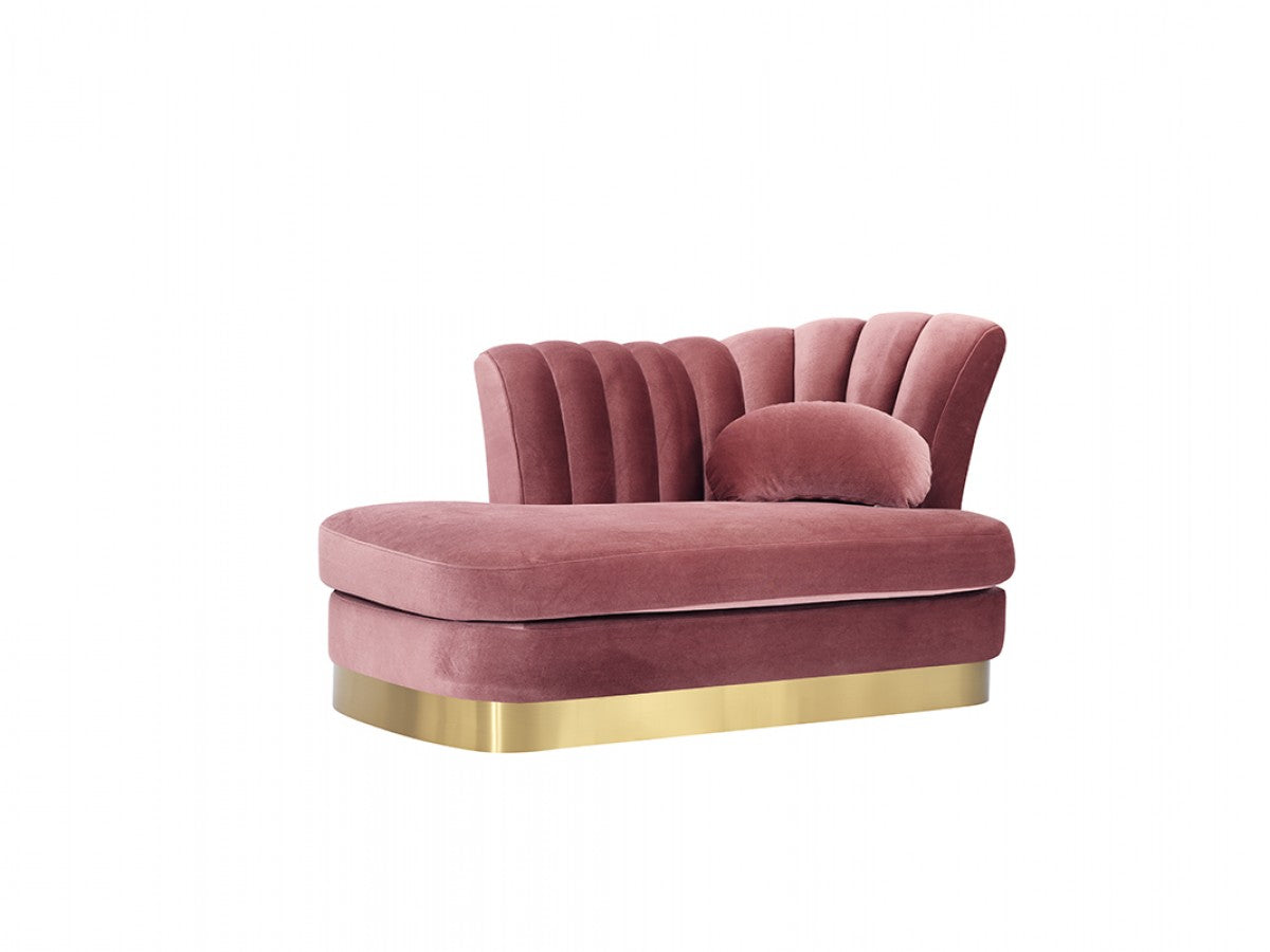 Divani Casa Arvada Modern Pink Velvet & Gold Set