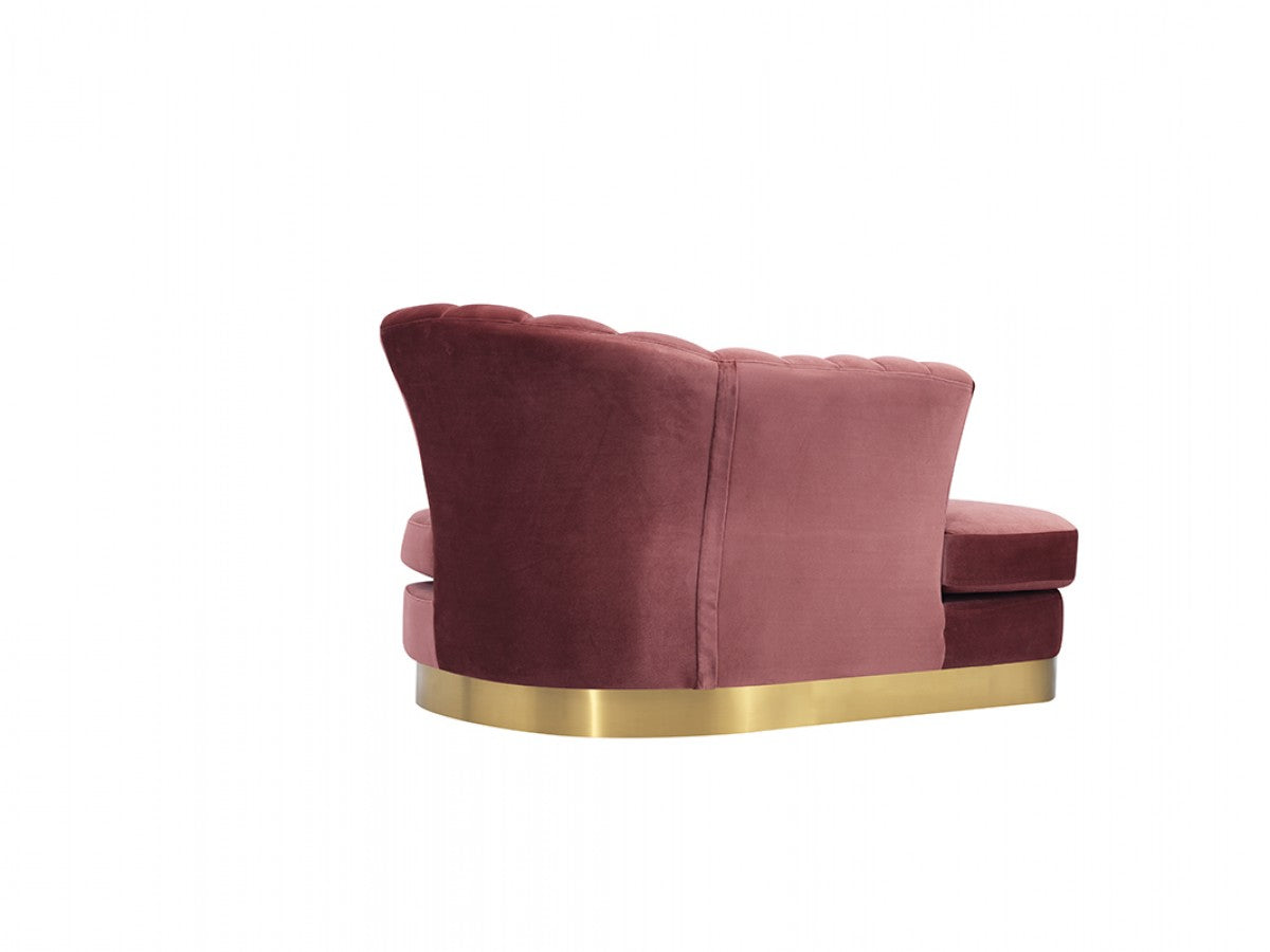 Divani Casa Arvada Modern Pink Velvet & Gold Set
