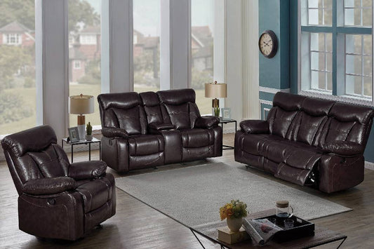 Zimmerman Upholstered Tufted Living Room Set Dark Brown - 601711