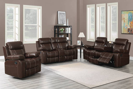 Myleene Upholstered Tufted Living Room Set Chestnut - 603021