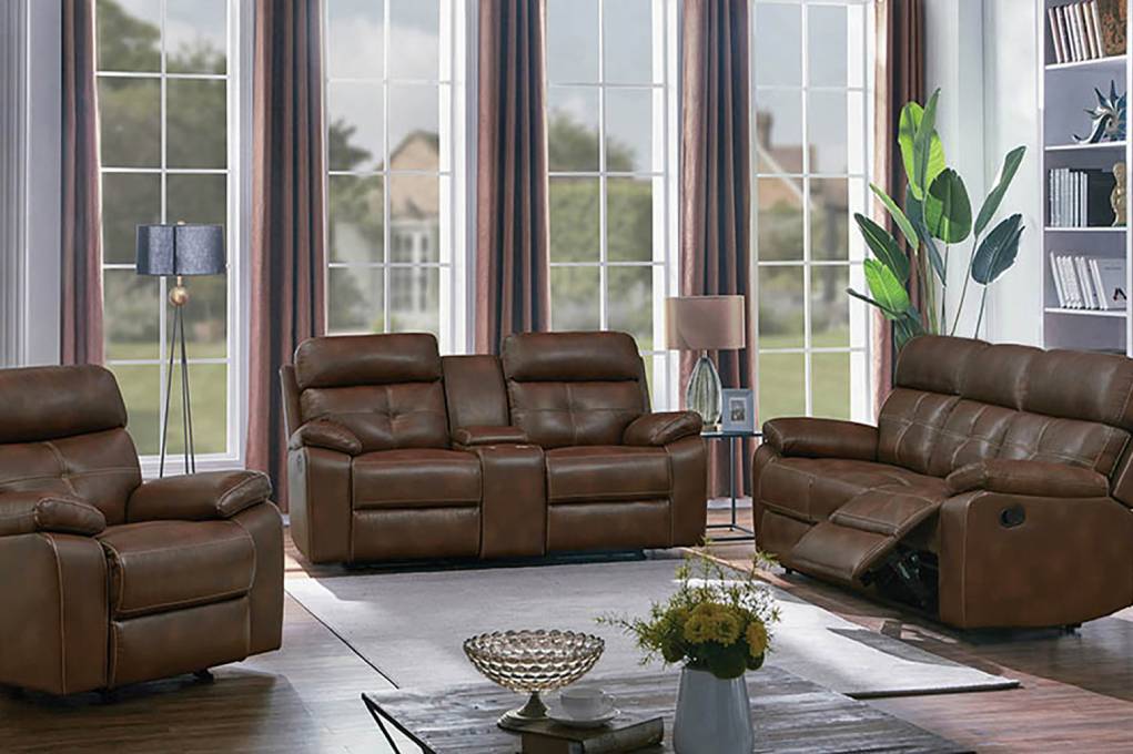 Damiano Upholstered Tufted Living Room Set Tri-Tone Brown - 601691