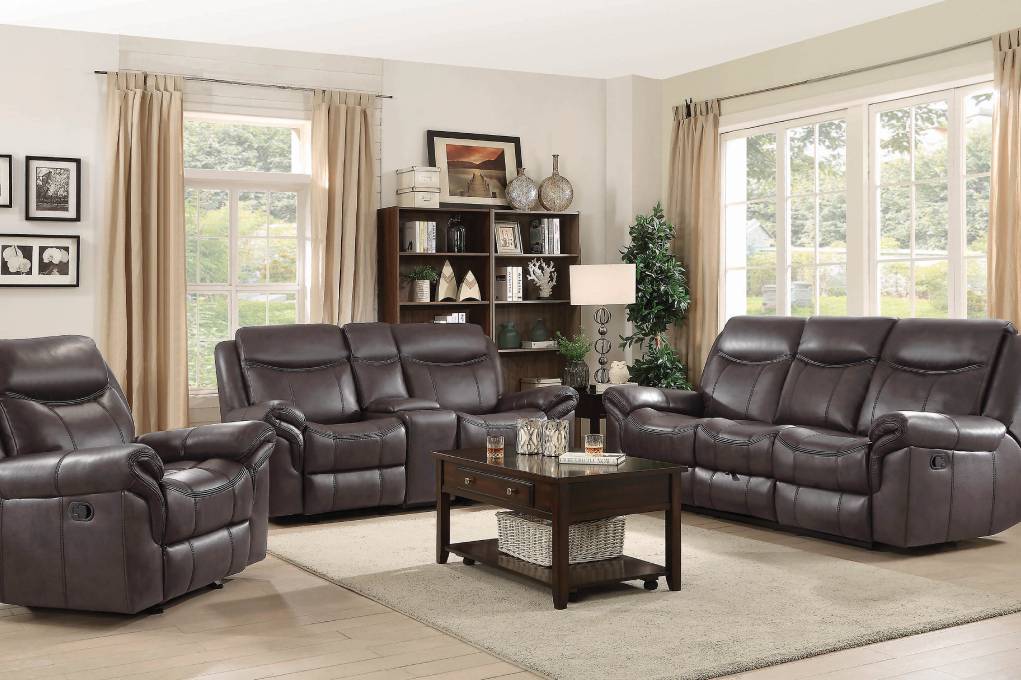 Sawyer Upholstered Tufted Living Room Set Cocoa Brown - 602331
