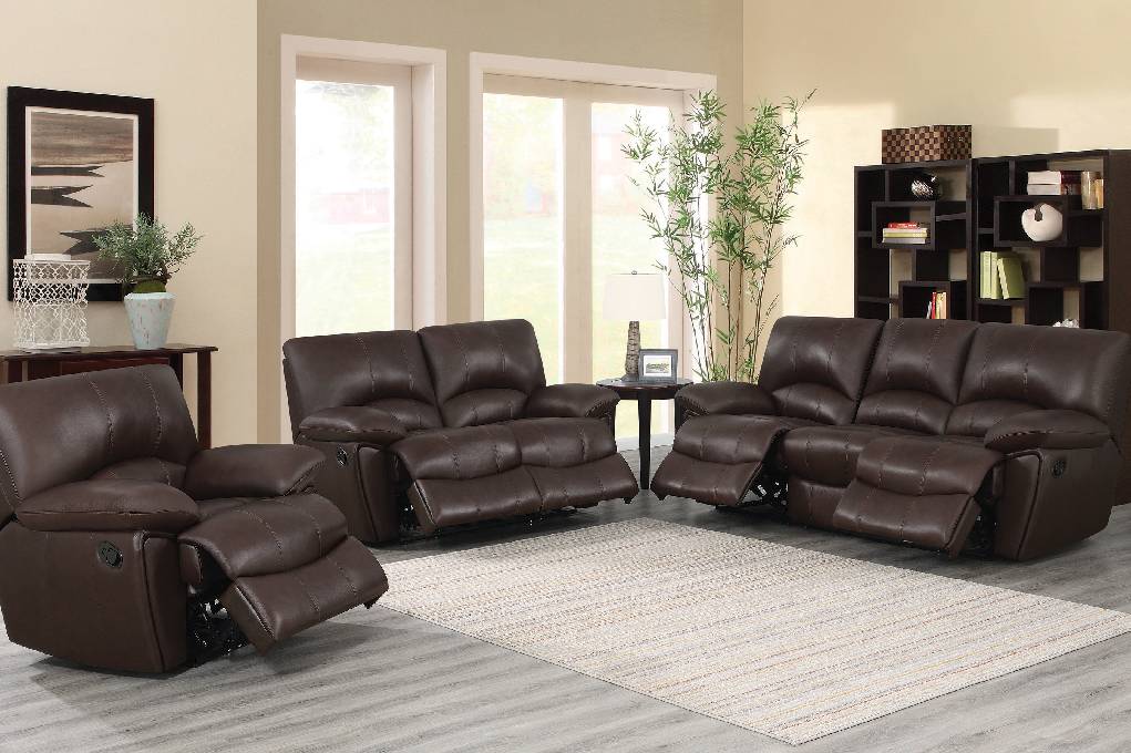 Clifford Upholstered Pillow Top Arm Living Room Set Chocolate Brown - 600281