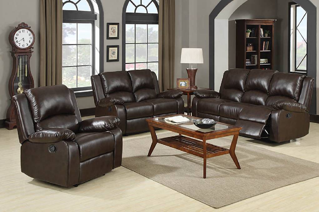 Boston Upholstered Tufted Living Room Set Two-Tone Brown - 600971
