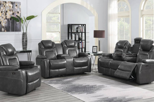 Korbach  Power^2 Living Room Set Charcoal Collection: Korbach - 603414PP