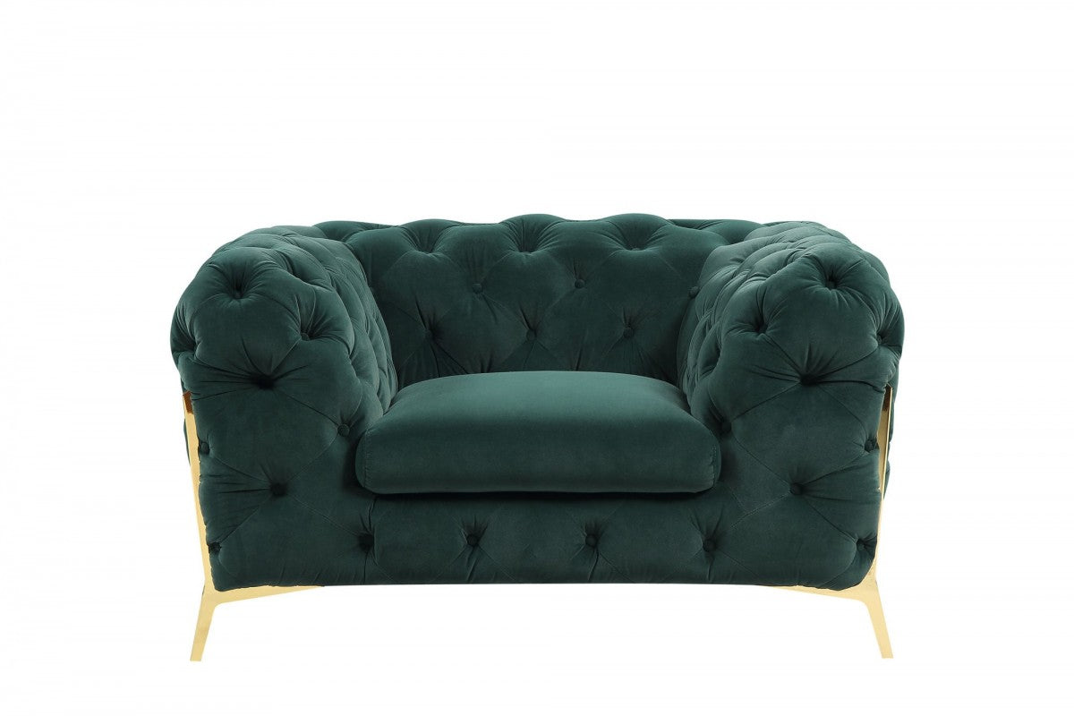 Divani Casa Sheila - Modern Emerald Green Fabric Sofa Set