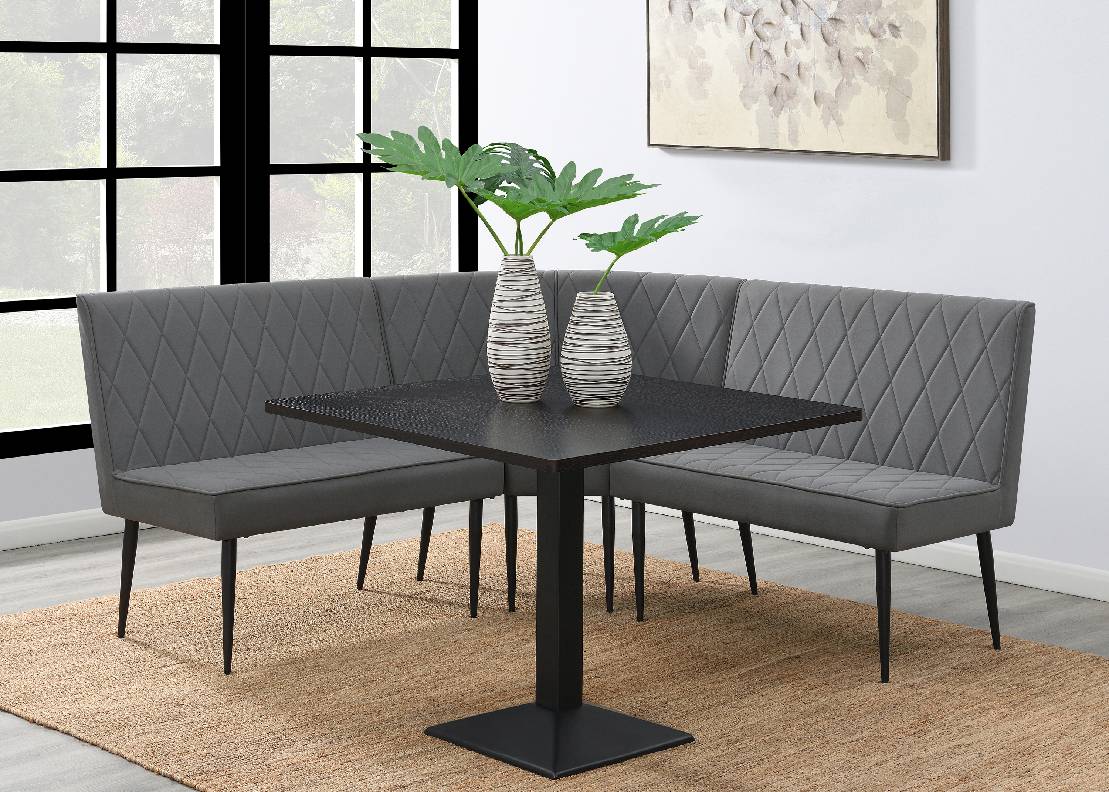 Moxee Square Dining Table 4 PC SET Espresso And Gunmetal : 193491