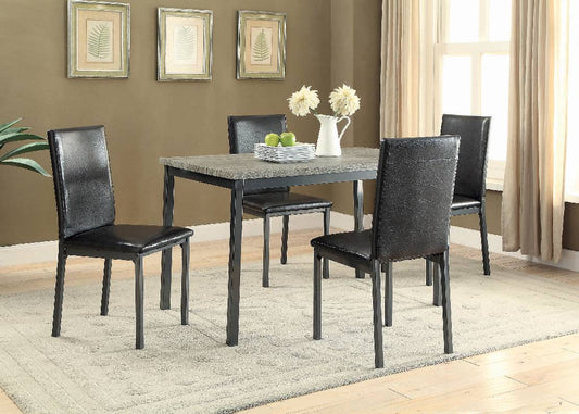 Garza 5-Piece Dining Room Set Weathered Grey And Black - 100611-S5