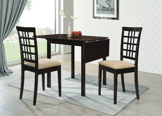Kelso 3-Piece Drop Leaf Dining Set Cappuccino And Tan - 190821