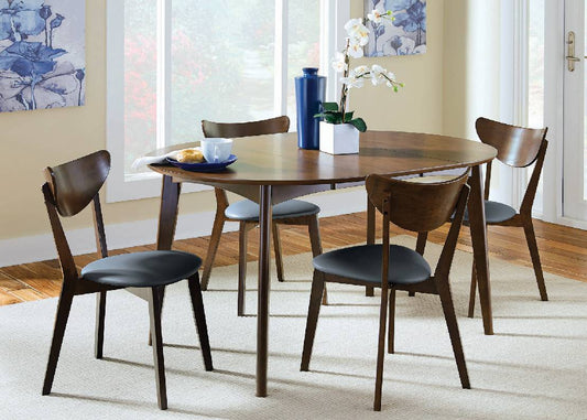 Malone 5-Piece Dining Room Set Dark Walnut And Black - 105361-S5