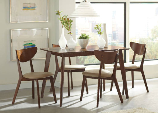 Kersey 5-Piece Rectangular Dining Set Chestnut And Tan -  103061-S5